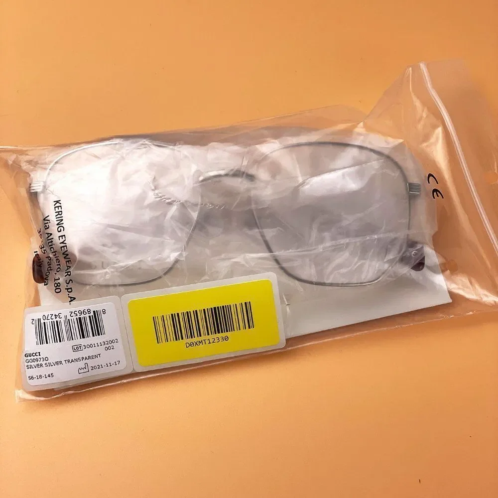 🔥 Gucci GG0973O 002 Eyeglasses Silver Metal Women